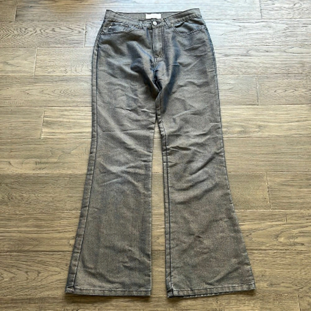 Le Château | Vintage 90’s Gold/Blue Shiny Flare Pants